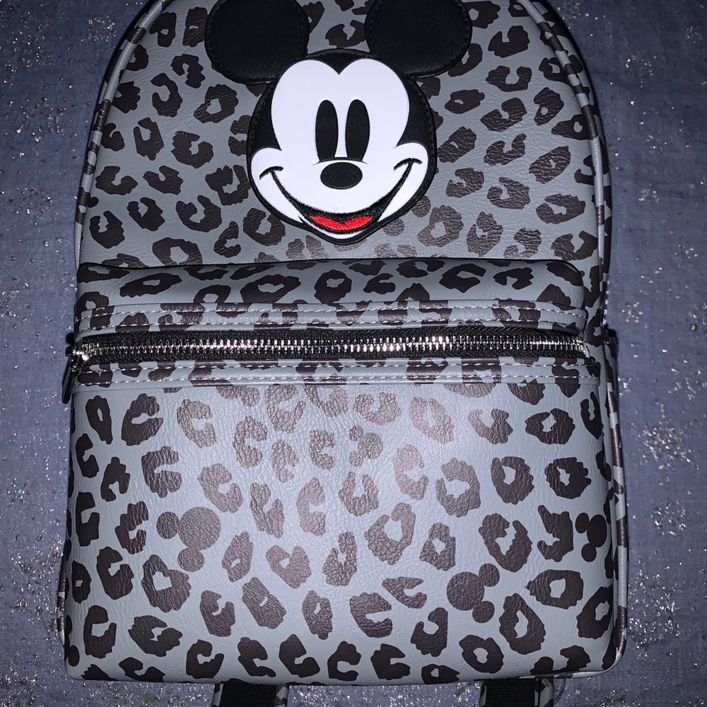 Mikey mouse cheetah print backpack